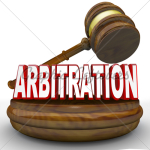arbitration-word-and-gavel-for-settlement-or-decision