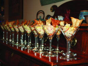 Martini glass appetizers