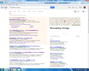 Google search for Remodeling Chicago pulls Normandy Remodeling close to top of results.