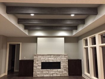 Resawn Faux Wood Beams in Gray Patina